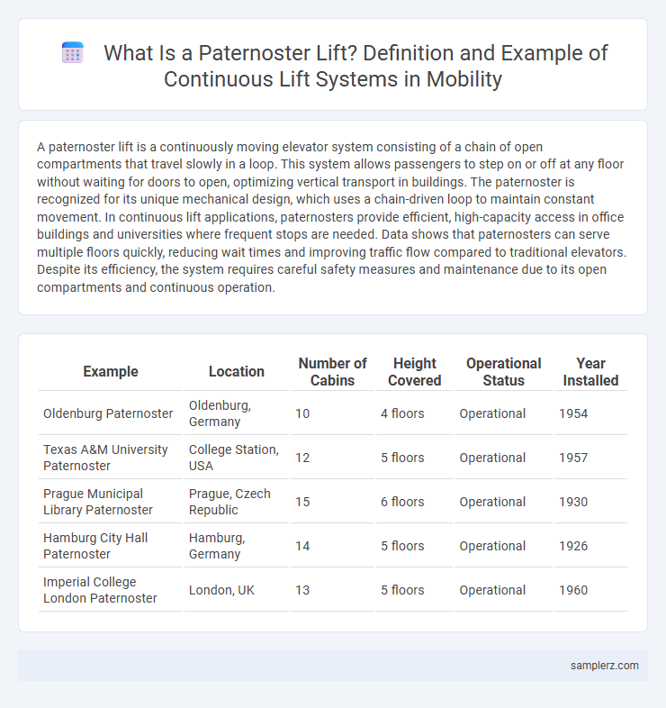 What Is a Paternoster Lift? Definition and Example of Continuous Lift Systems in Mobility