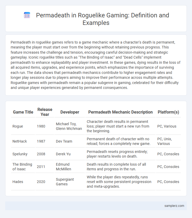 Permadeath in Roguelike Gaming: Definition and Examples