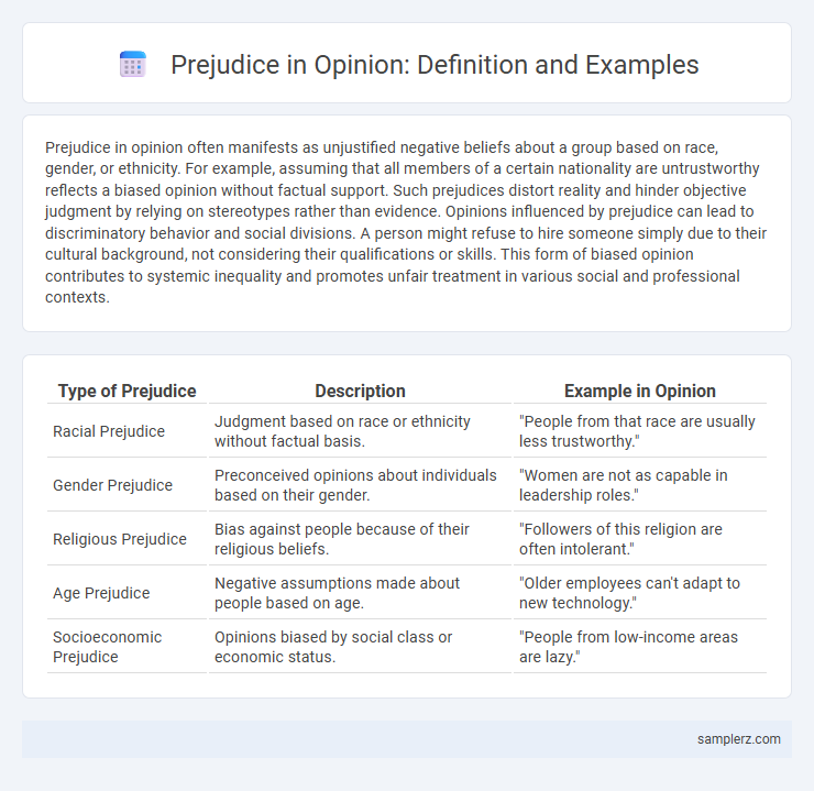 Prejudice in Opinion: Definition and Examples