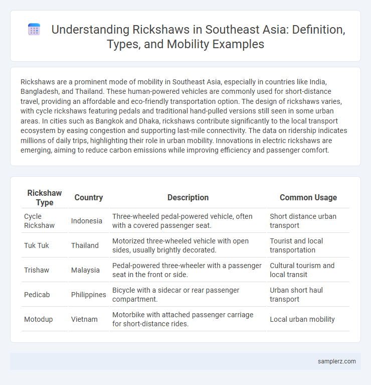 Understanding Rickshaws in Southeast Asia: Definition, Types, and Mobility Examples