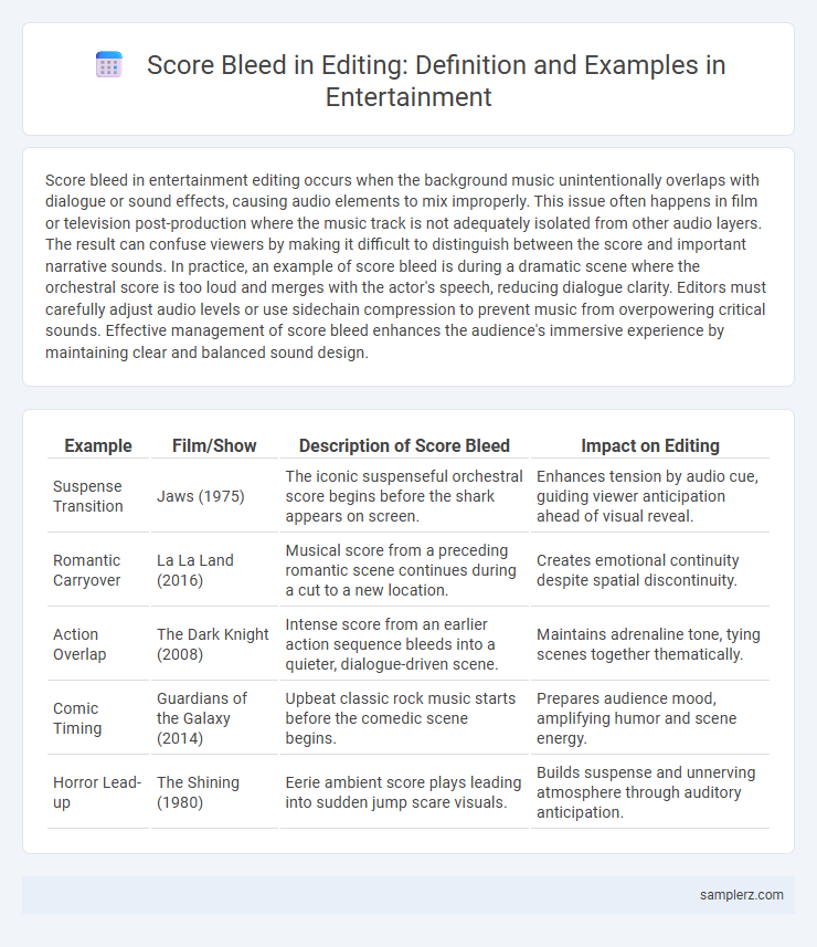Score Bleed in Editing: Definition and Examples in Entertainment