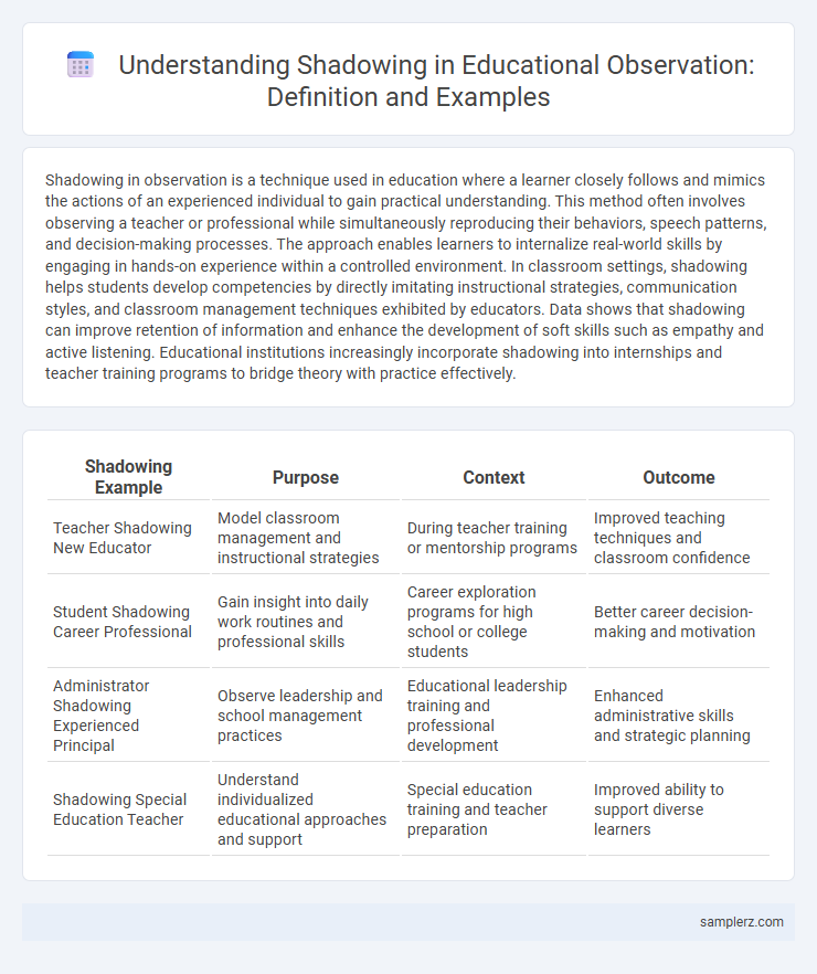 Understanding Shadowing in Educational Observation: Definition and Examples