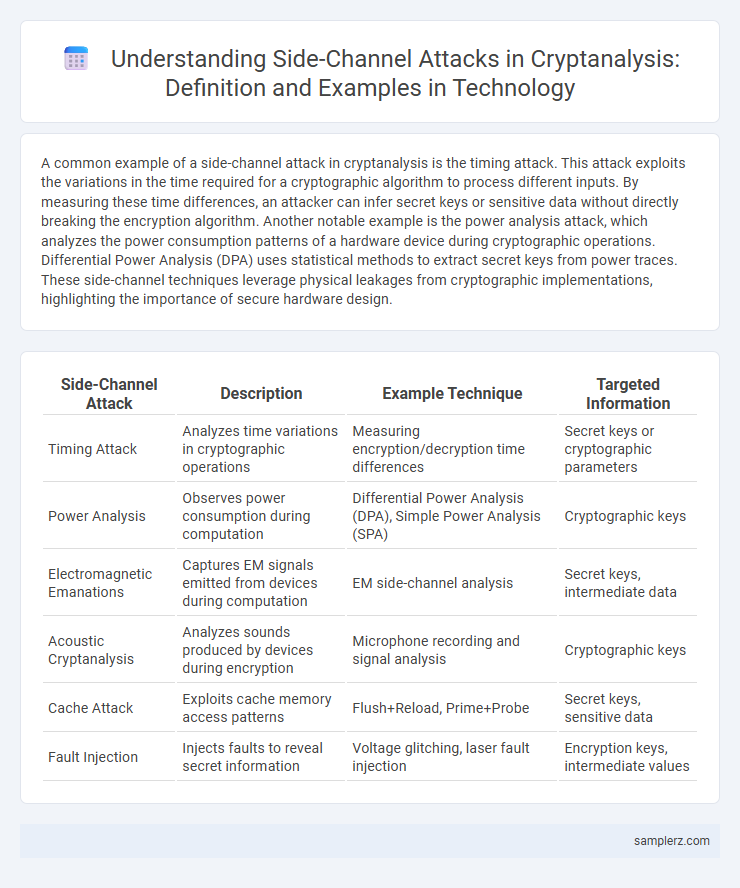 Understanding Side-Channel Attacks in Cryptanalysis: Definition and Examples in Technology