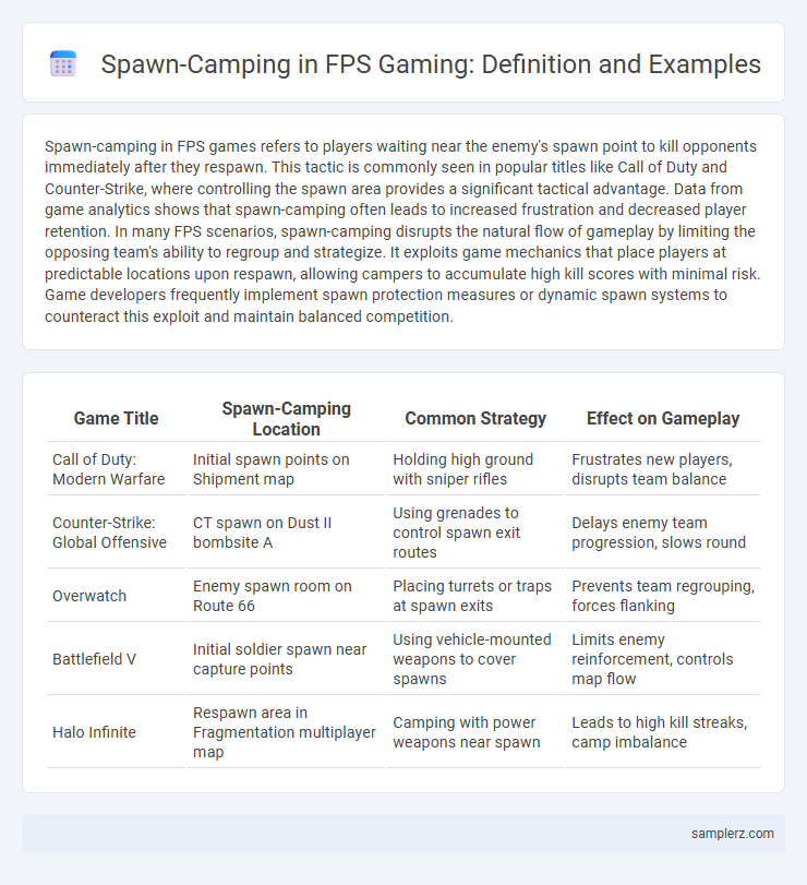 Spawn-Camping in FPS Gaming: Definition and Examples