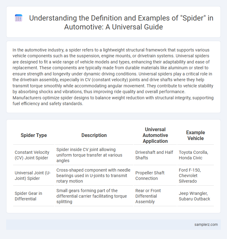 Understanding the Definition and Examples of Spider in Automotive: A Universal Guide