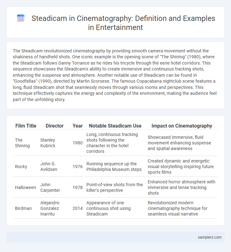 Steadicam in Cinematography: Definition and Examples in Entertainment