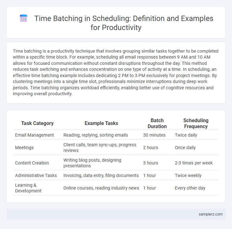 Time Batching in Scheduling: Definition and Examples for Productivity