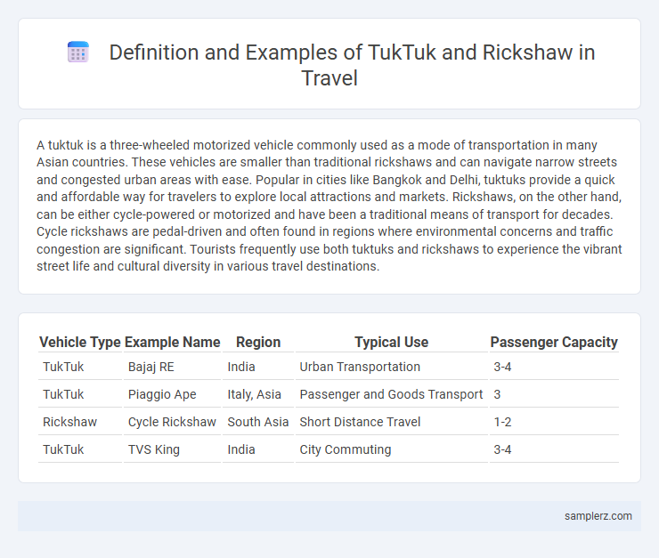 Definition and Examples of TukTuk and Rickshaw in Travel
