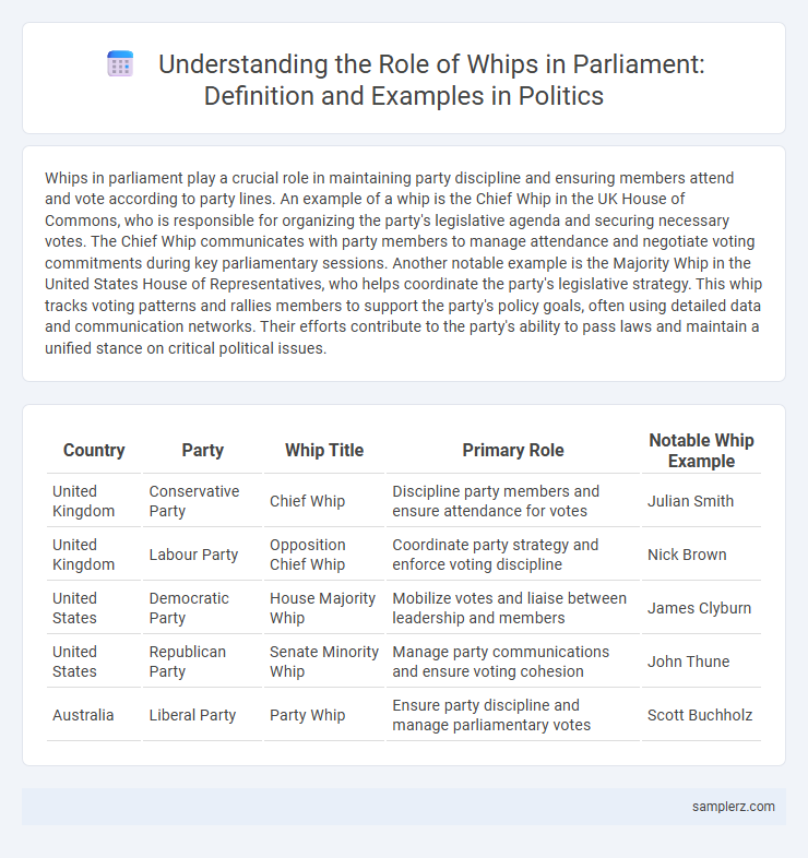 Understanding the Role of Whips in Parliament: Definition and Examples in Politics