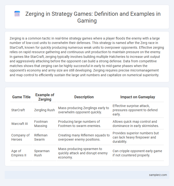 Zerging in Strategy Games: Definition and Examples in Gaming