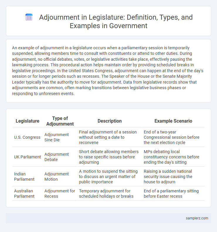 Adjournment in Legislature: Definition, Types, and Examples in Government