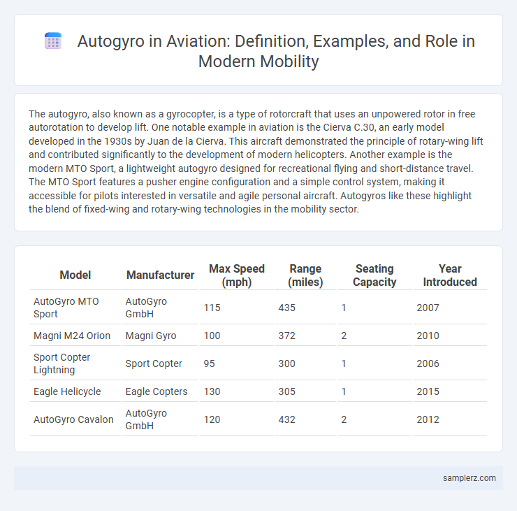 Autogyro in Aviation: Definition, Examples, and Role in Modern Mobility