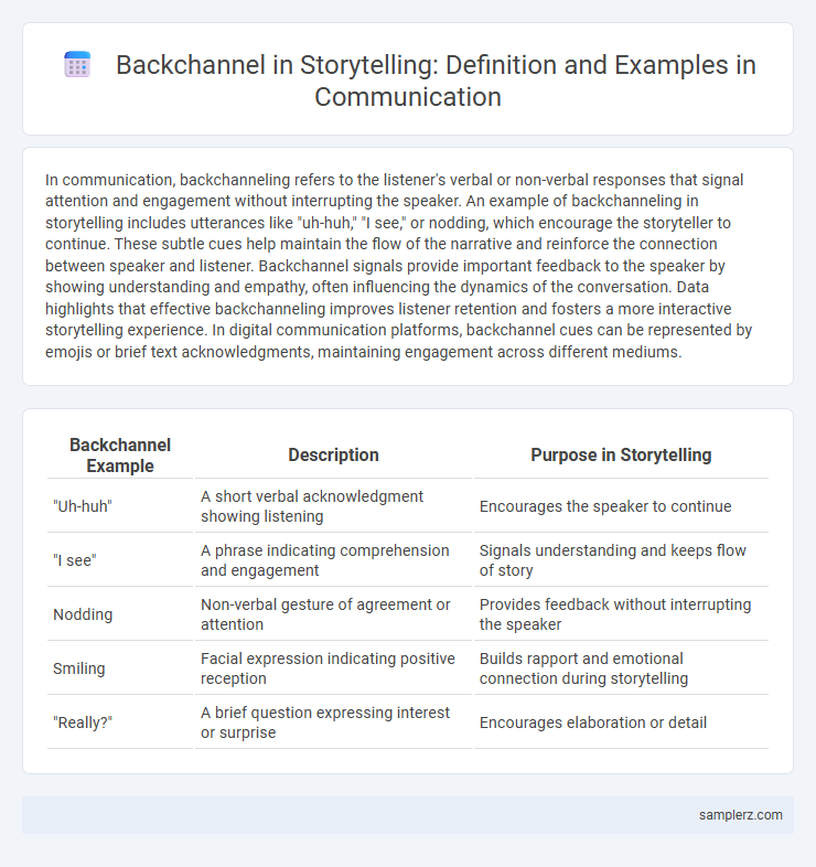 Backchannel in Storytelling: Definition and Examples in Communication