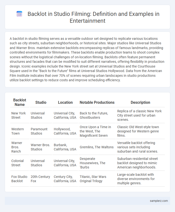 Backlot in Studio Filming: Definition and Examples in Entertainment