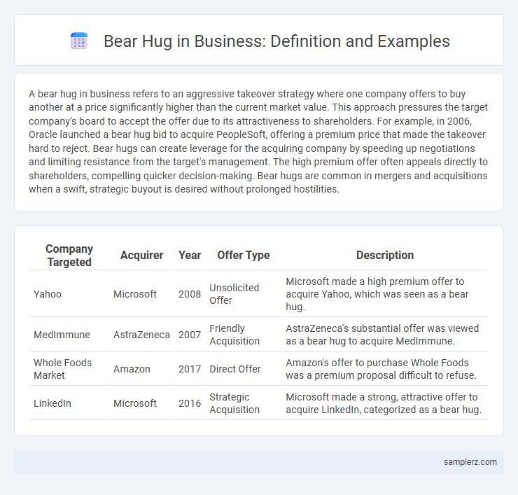 Bear Hug in Business: Definition and Examples