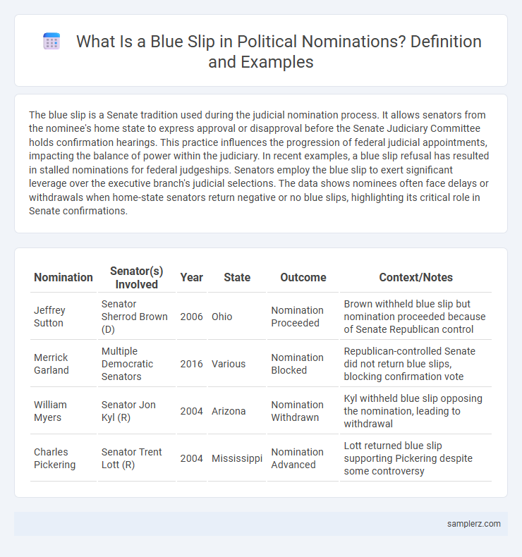 What Is a Blue Slip in Political Nominations? Definition and Examples