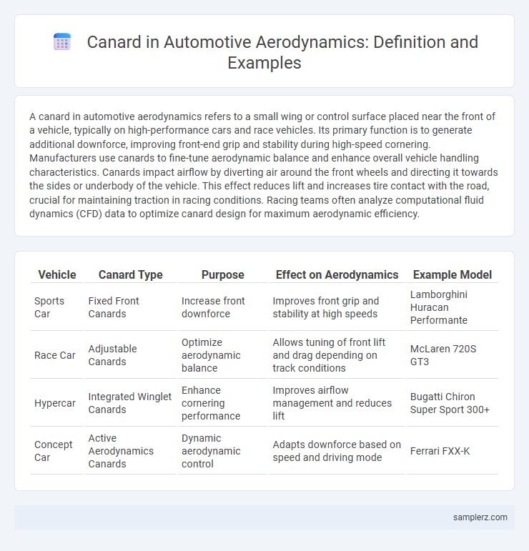 Canard in Automotive Aerodynamics: Definition and Examples