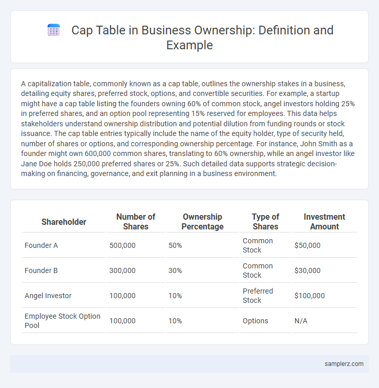 Cap Table in Business Ownership: Definition and Example