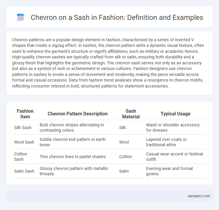 Chevron on a Sash in Fashion: Definition and Examples