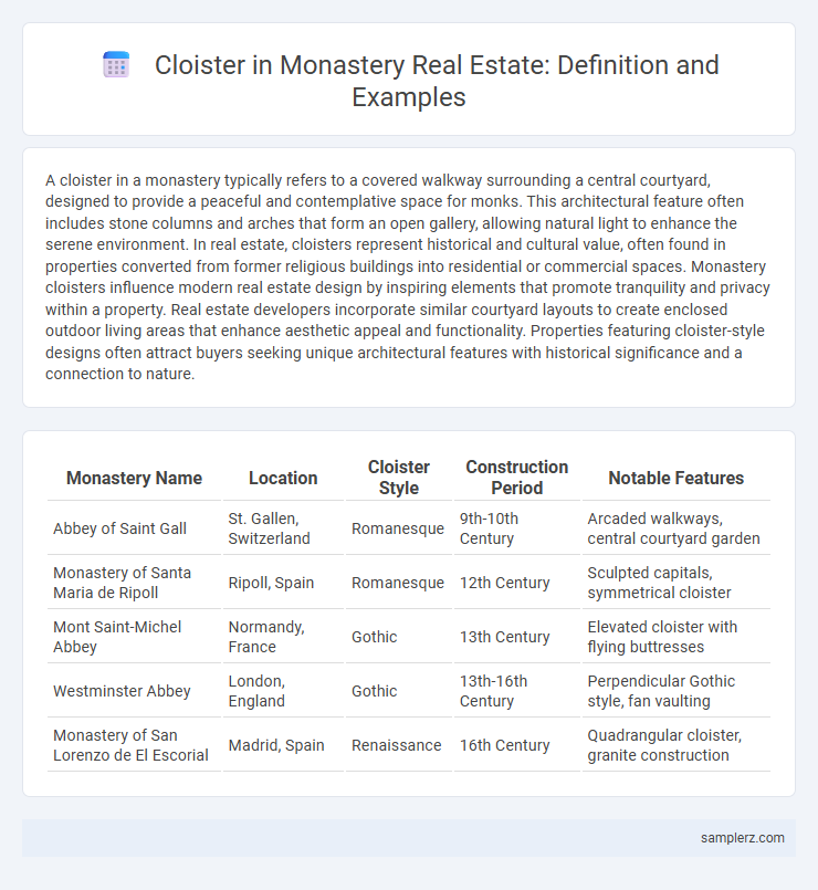 Cloister in Monastery Real Estate: Definition and Examples