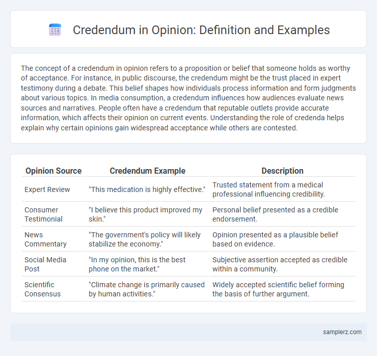Credendum in Opinion: Definition and Examples
