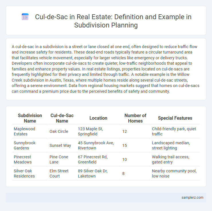 Cul-de-Sac in Real Estate: Definition and Example in Subdivision Planning