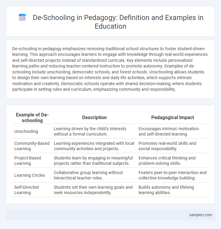 De-Schooling in Pedagogy: Definition and Examples in Education