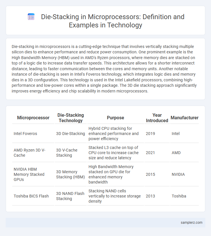 Die-Stacking in Microprocessors: Definition and Examples in Technology