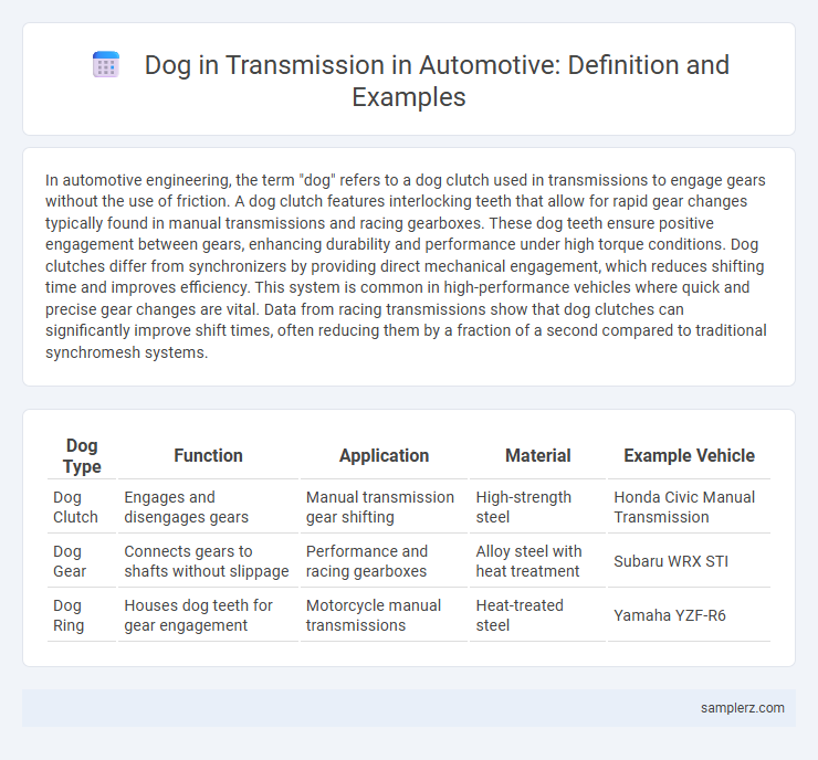 Dog in Transmission in Automotive: Definition and Examples