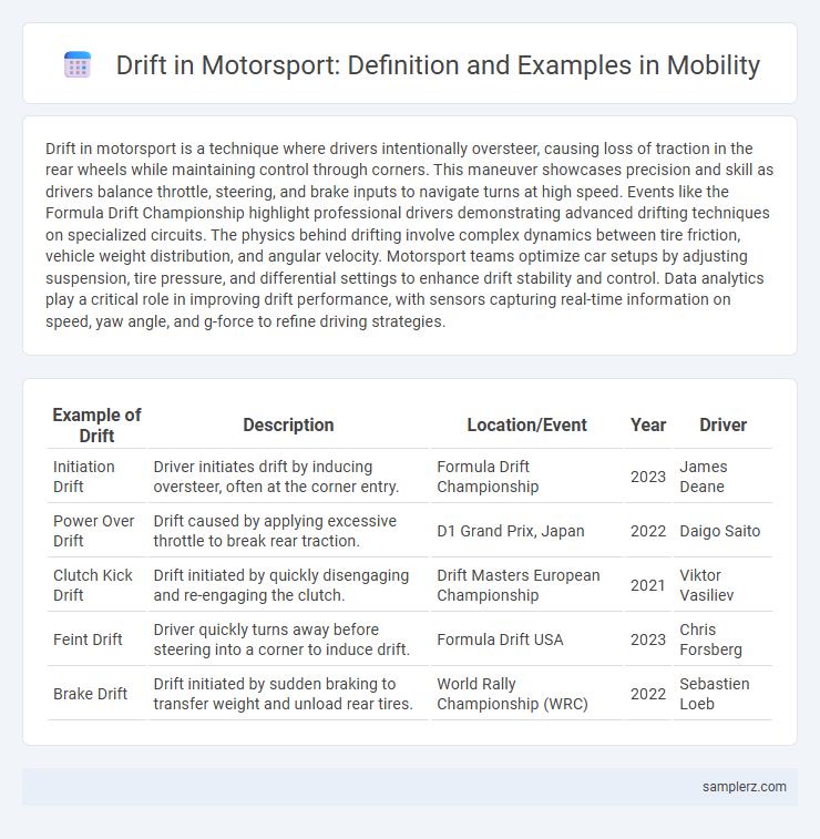 Drift in Motorsport: Definition and Examples in Mobility