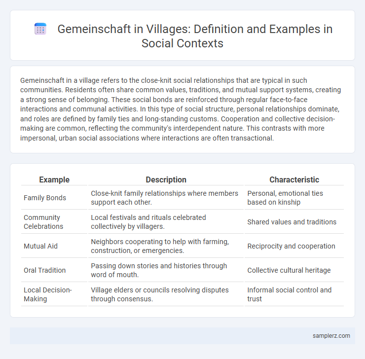Gemeinschaft in Villages: Definition and Examples in Social Contexts