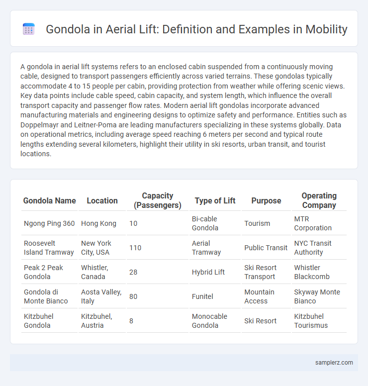 Gondola in Aerial Lift: Definition and Examples in Mobility