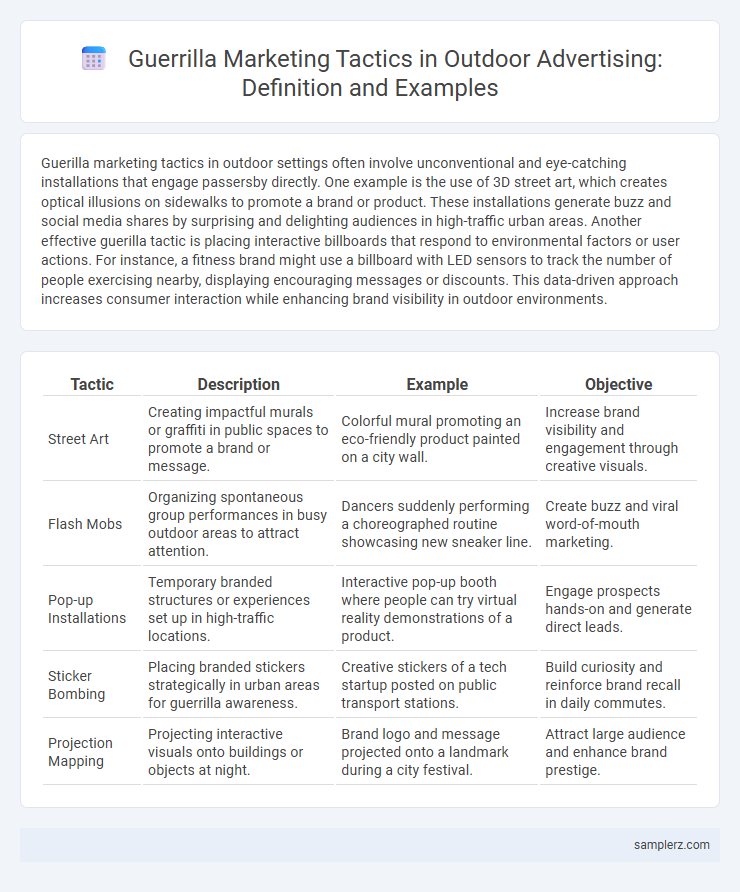 Guerrilla Marketing Tactics in Outdoor Advertising: Definition and Examples