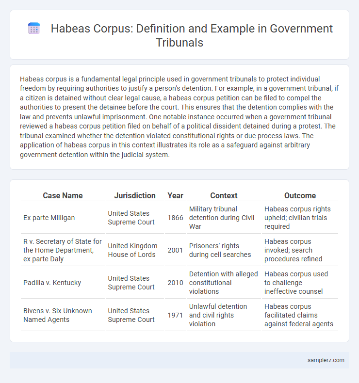Habeas Corpus: Definition and Example in Government Tribunals