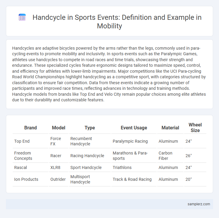 Handcycle in Sports Events: Definition and Example in Mobility