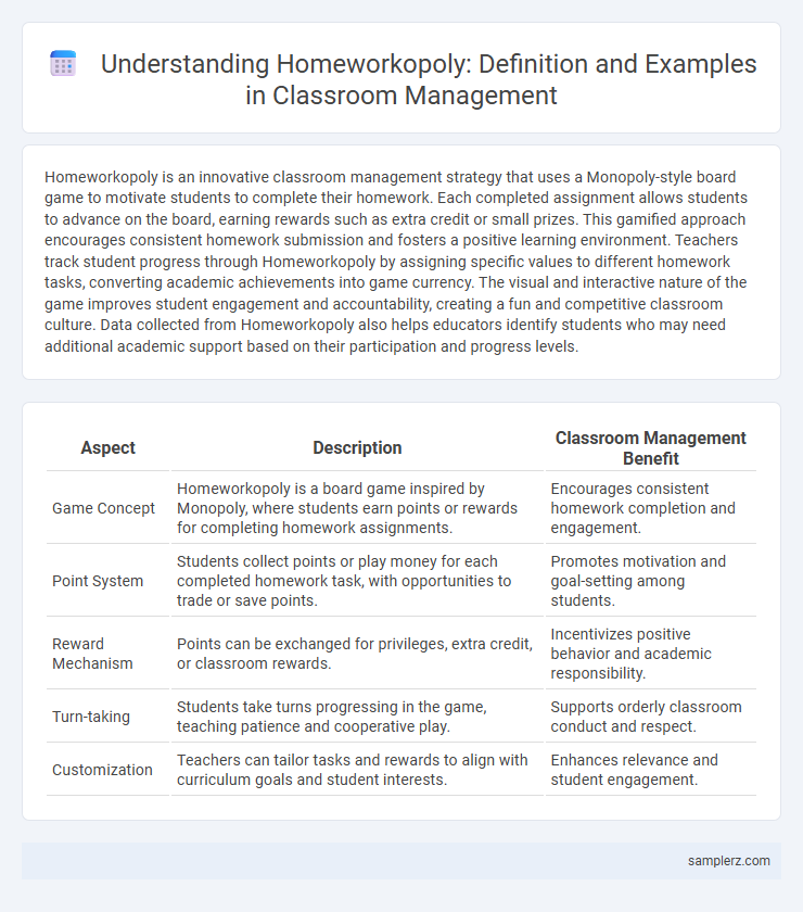 Understanding Homeworkopoly: Definition and Examples in Classroom Management