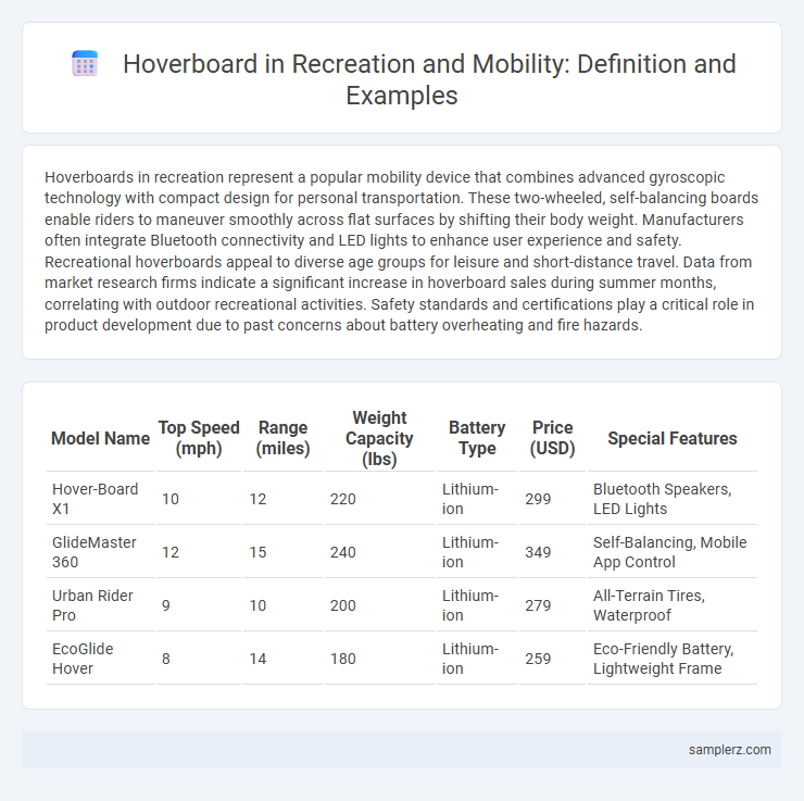 Hoverboard in Recreation and Mobility: Definition and Examples