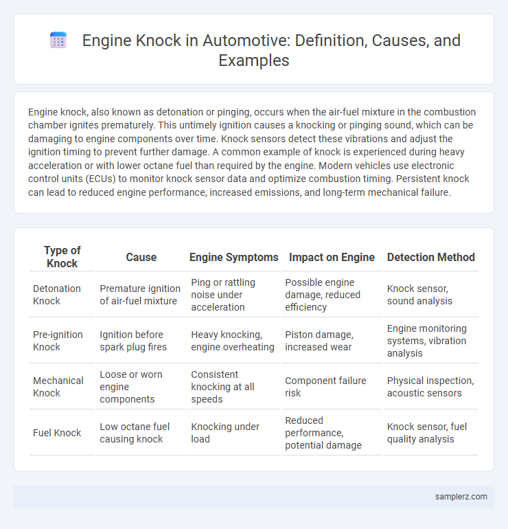 Engine Knock in Automotive: Definition, Causes, and Examples
