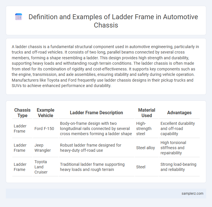 Definition and Examples of Ladder Frame in Automotive Chassis