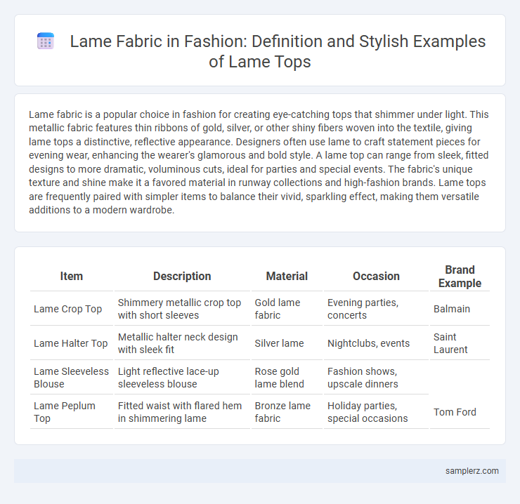 Lame Fabric in Fashion: Definition and Stylish Examples of Lame Tops