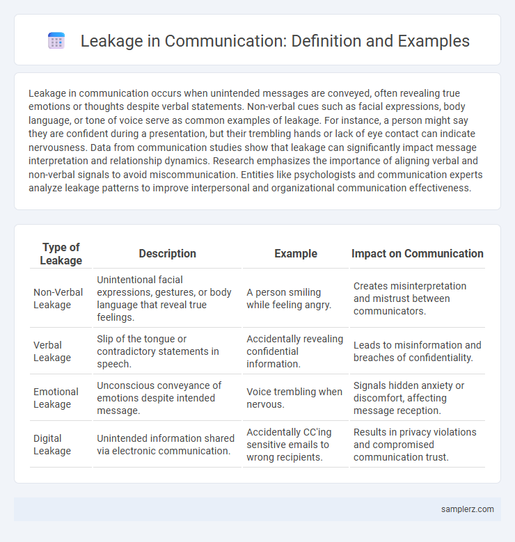 Leakage in Communication: Definition and Examples