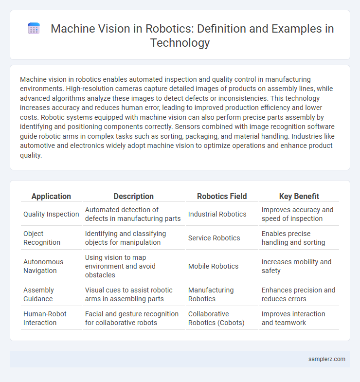 Machine Vision in Robotics: Definition and Examples in Technology