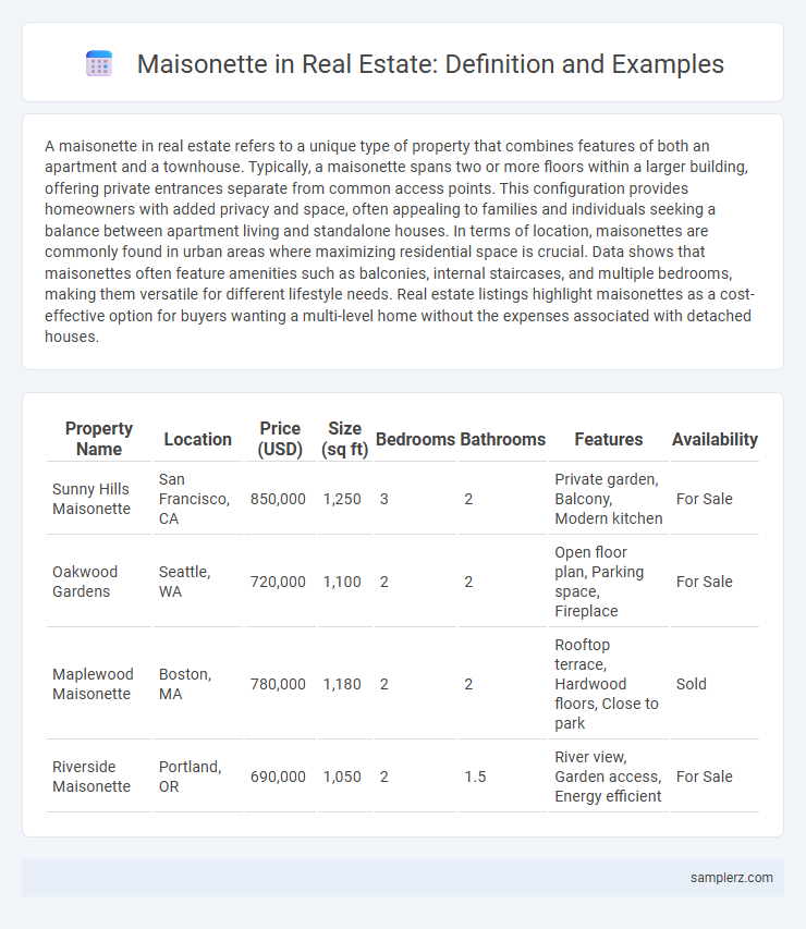 Maisonette in Real Estate: Definition and Examples