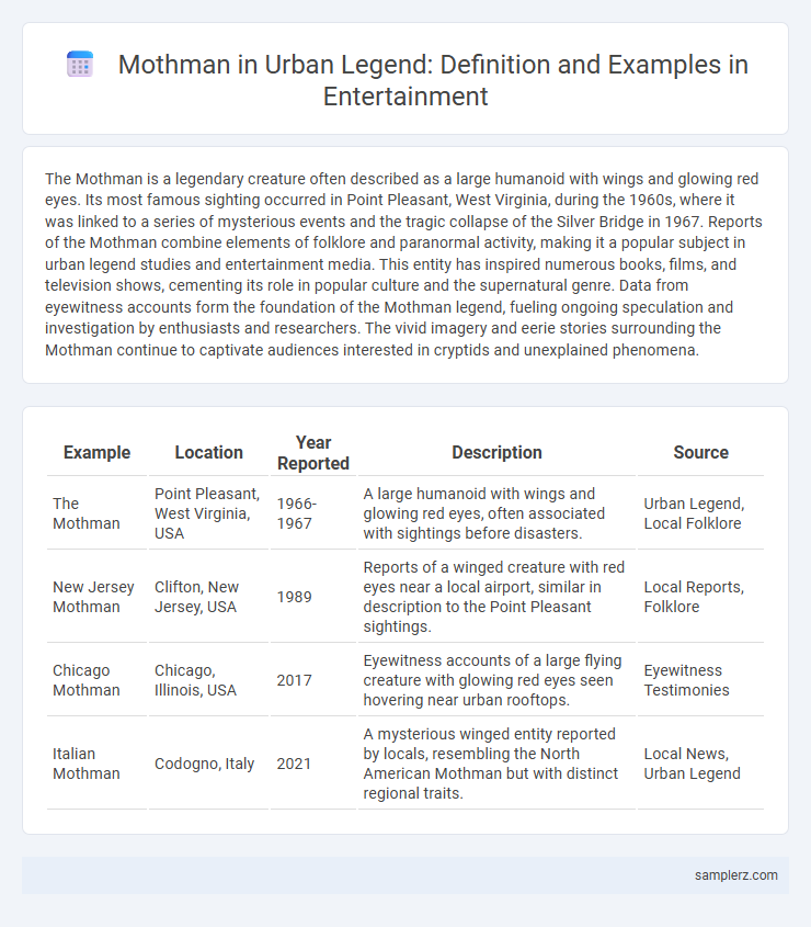 Mothman in Urban Legend: Definition and Examples in Entertainment