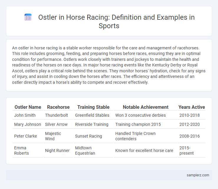 Ostler in Horse Racing: Definition and Examples in Sports