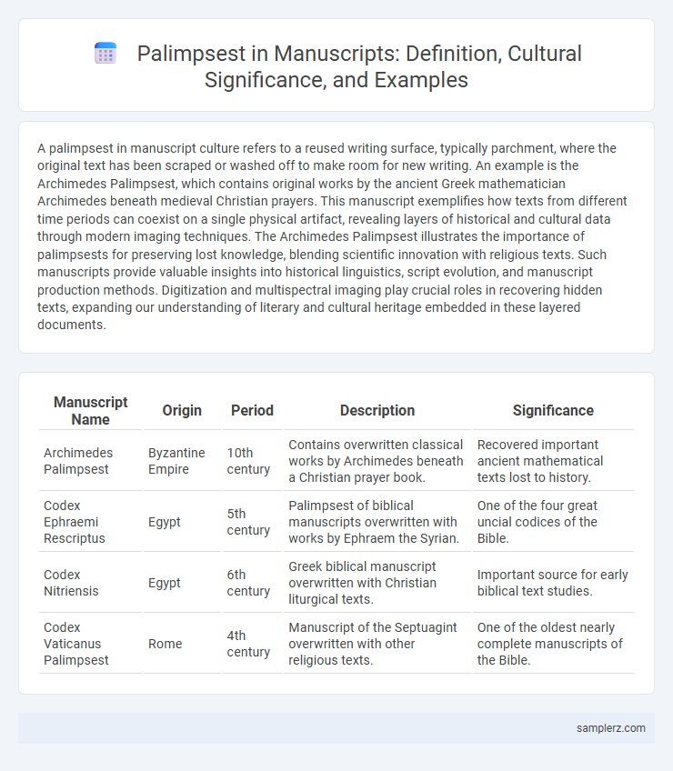 Palimpsest in Manuscripts: Definition, Cultural Significance, and Examples