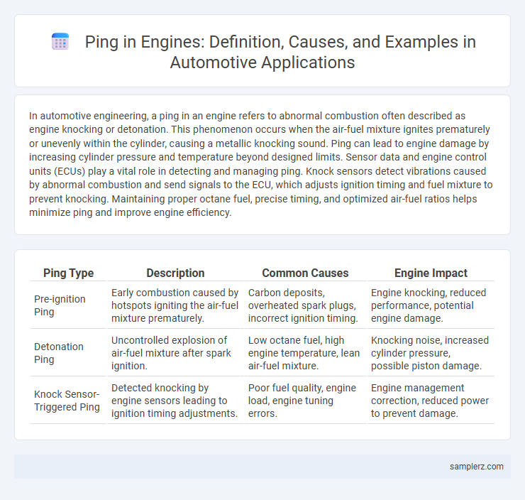 Ping in Engines: Definition, Causes, and Examples in Automotive Applications