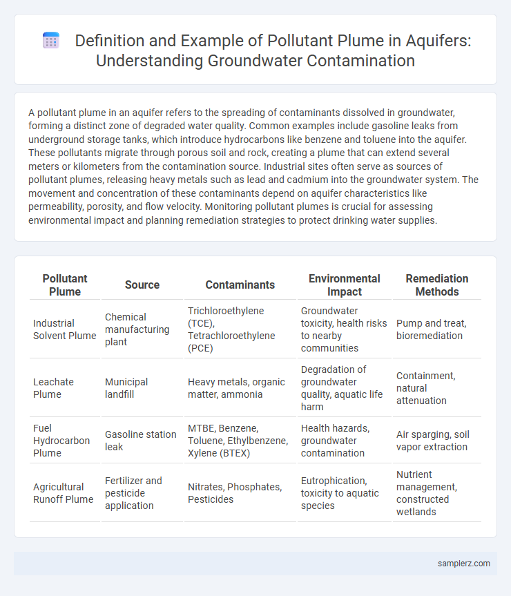 Definition and Example of Pollutant Plume in Aquifers: Understanding Groundwater Contamination