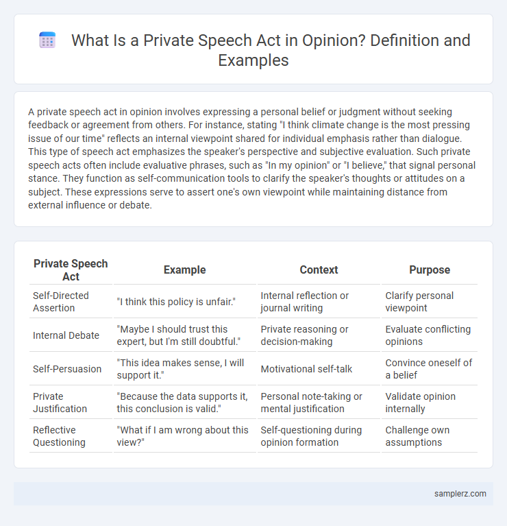 What Is a Private Speech Act in Opinion? Definition and Examples
