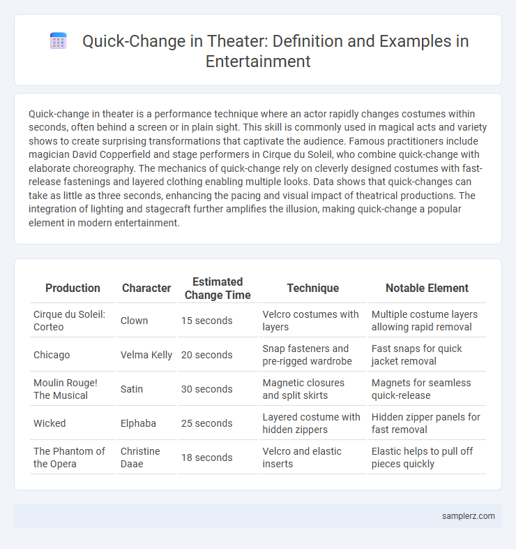 Quick-Change in Theater: Definition and Examples in Entertainment